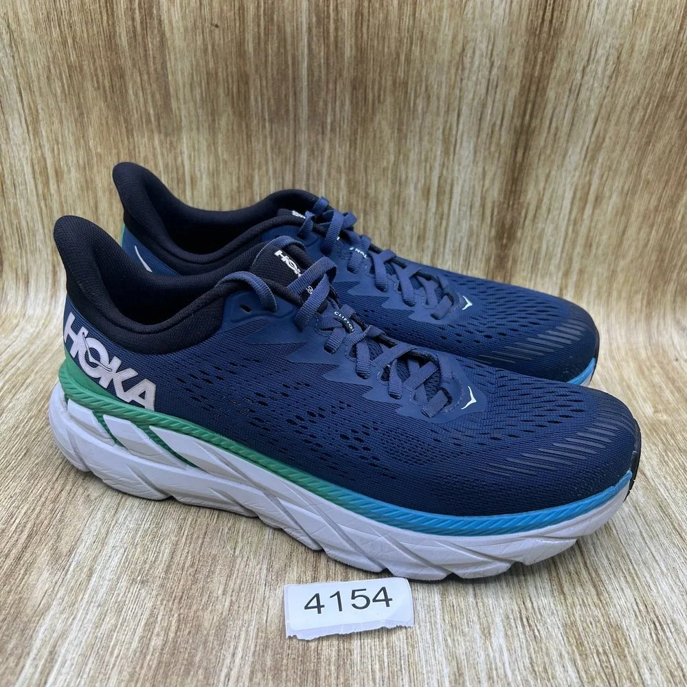 Hoka One One Clifton 7 Men's Size 9.5 D Blue Running Shoes Sneaker 1110508 MOAN - Picture 10 of 10
